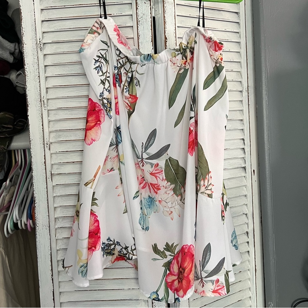 Off shoulder floral blouse